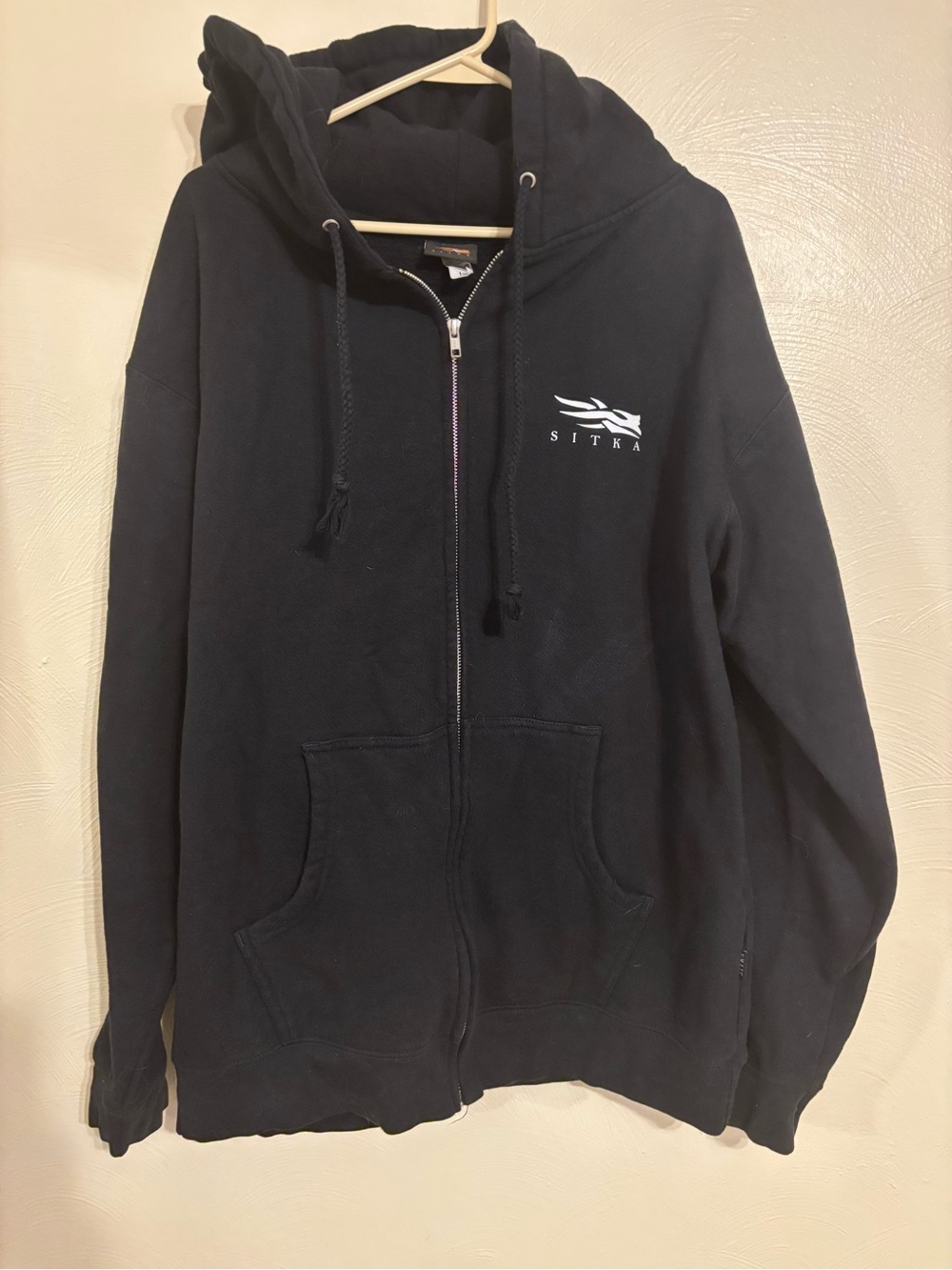 Sitka Black Full Zip Logo Hoodie Sweatshirt Men’s Large L